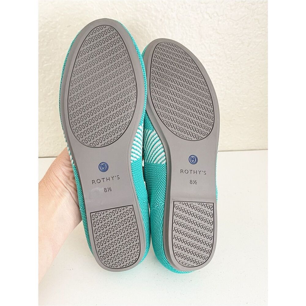 Rothy's Calypso Rare Retired Ballet Flat washable round-toe shoes in Teal - Picture 6 of 9